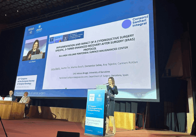 Scientific presentation during the 42nd Congress of the European Society of Surgical Oncology in Florence, Italy